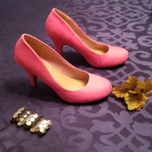 Festive Fuchsia Suede Heels